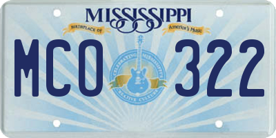 MS license plate MCO322