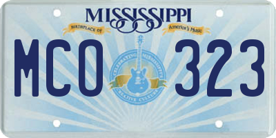 MS license plate MCO323