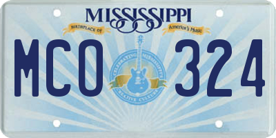MS license plate MCO324