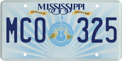 MS license plate MCO325