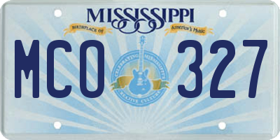 MS license plate MCO327