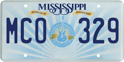 MS license plate MCO329