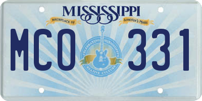 MS license plate MCO331
