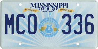 MS license plate MCO336