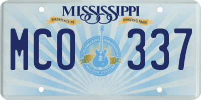 MS license plate MCO337