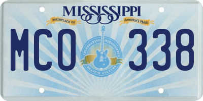 MS license plate MCO338