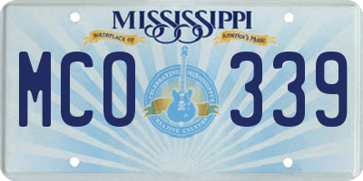 MS license plate MCO339