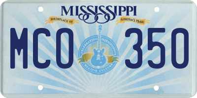 MS license plate MCO350