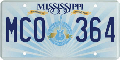 MS license plate MCO364