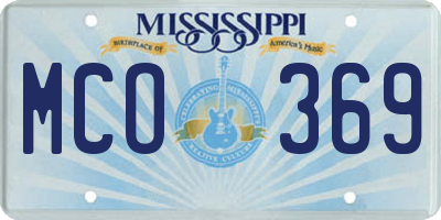MS license plate MCO369