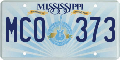 MS license plate MCO373