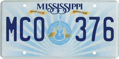 MS license plate MCO376