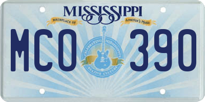 MS license plate MCO390