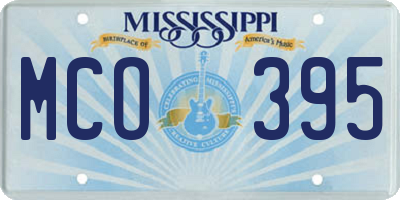 MS license plate MCO395
