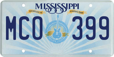 MS license plate MCO399