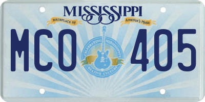 MS license plate MCO405