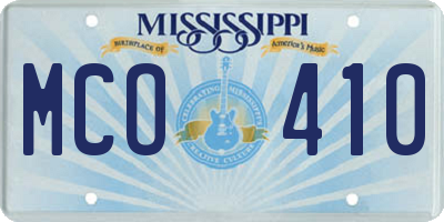 MS license plate MCO410