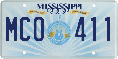 MS license plate MCO411