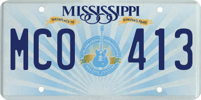 MS license plate MCO413