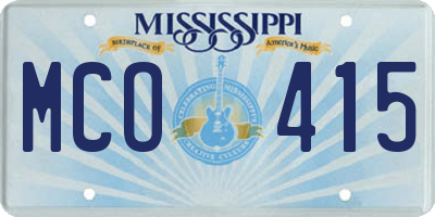 MS license plate MCO415