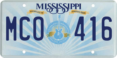 MS license plate MCO416