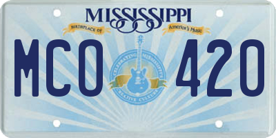 MS license plate MCO420