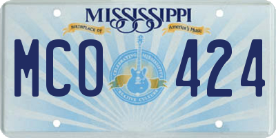 MS license plate MCO424