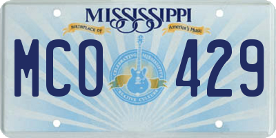 MS license plate MCO429