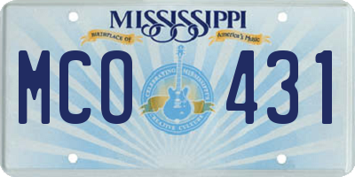 MS license plate MCO431
