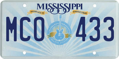 MS license plate MCO433