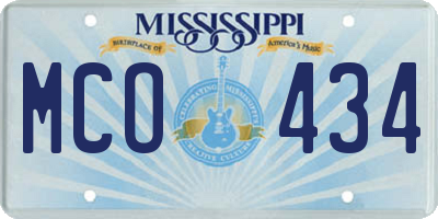 MS license plate MCO434