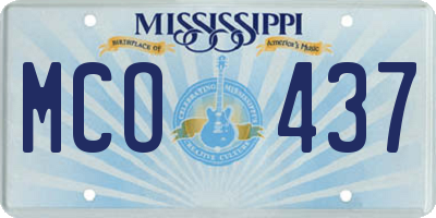 MS license plate MCO437