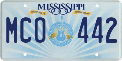 MS license plate MCO442
