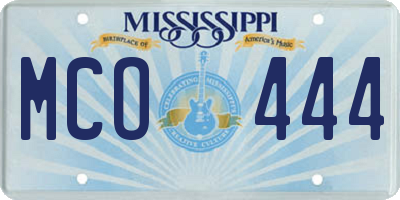MS license plate MCO444
