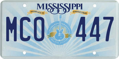 MS license plate MCO447