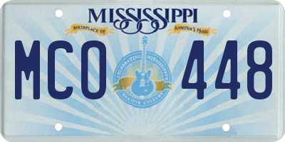 MS license plate MCO448