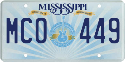 MS license plate MCO449