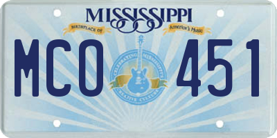 MS license plate MCO451