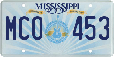 MS license plate MCO453