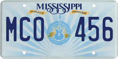MS license plate MCO456
