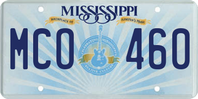 MS license plate MCO460
