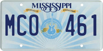 MS license plate MCO461