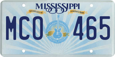 MS license plate MCO465