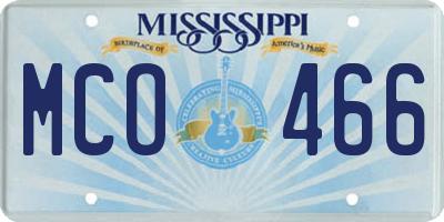 MS license plate MCO466