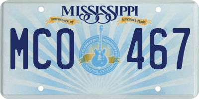 MS license plate MCO467