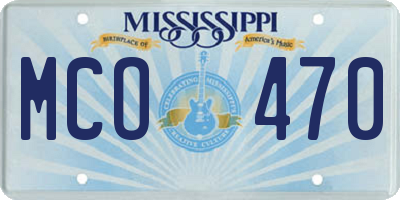 MS license plate MCO470