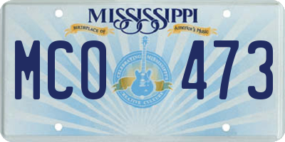 MS license plate MCO473