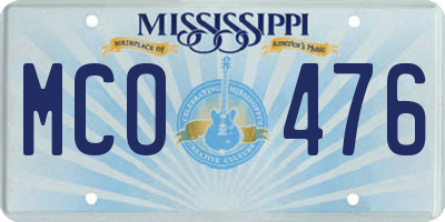 MS license plate MCO476