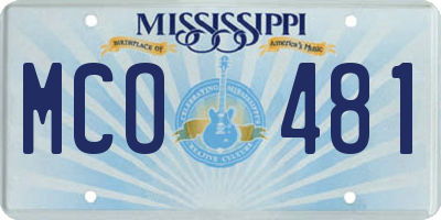 MS license plate MCO481