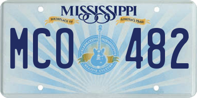 MS license plate MCO482